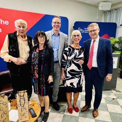 40-jähriges Jubiläum der "PVB", v.l.n.r.: Prof. Dr. Herwig E. Haase, Gisela Greiner (Vorsitzende), Dennis Buchner, Cordula Kollotschek und Stephan Lenz am 9. September 2024.